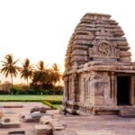 Restored 1500-year-old ancient temple in Karnataka showcasing intricate stone carvings and rich Indian heritage architecture.