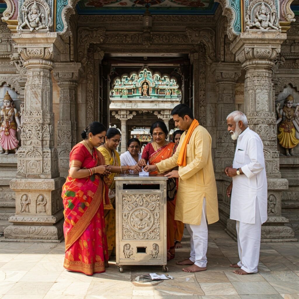 ಹರಿದ್ವಾರದ ಮಾನಸಾ ದೇವಿ ದೇವಸ್ಥಾನದ ದೃಶ್ಯ - ಭಕ್ತರ ವಿಶ್ವಾಸ ಹೆಚ್ಚಿಸಲು ಜೇಬಿಲ್ಲದ ಉಡುಪು ಧರಿಸಿರುವ ಅರ್ಚಕರ ಹೊಸ ನಿಯಮ